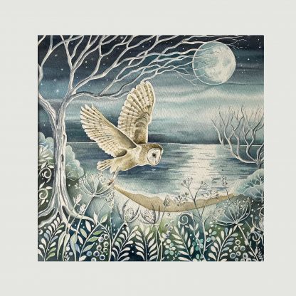 Owl & Moon - Print on Artists Paper