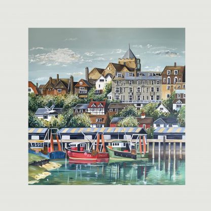 Rye Fishing Boats - Print on Artists Paper with white border