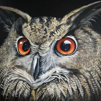 Eagle Owl - original painting - acrylic on canvas